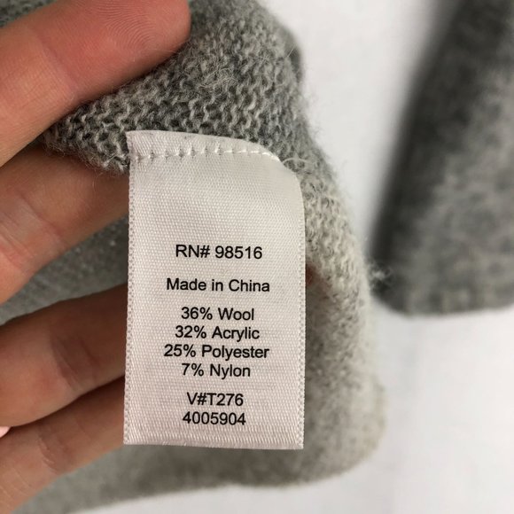 Coldwater Creek Women's Size Medium Grey Wool Blend Cowl Neck Knit Sweater - Picture 7 of 9